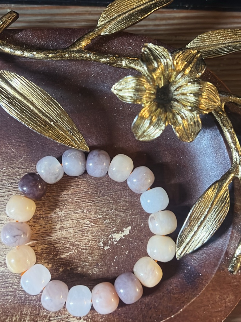 Violet Jasper Beaded Stretch Bracelet - 12MM
